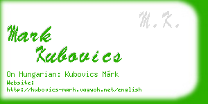 mark kubovics business card
