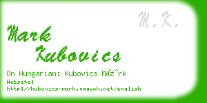 mark kubovics business card